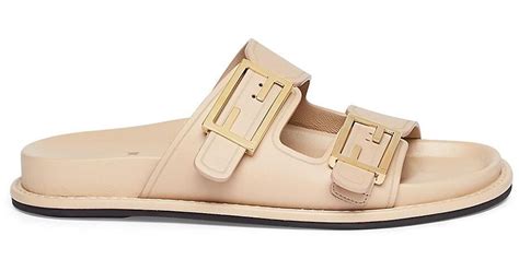 fendi leather ff slide|fendi buckle slides.